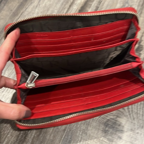 Furla Red Saffiano Leather Zip Around Wallet - Picture 11 of 16
